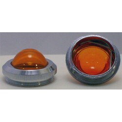 CABOCHON ROND CHROME VERRE ORANGE