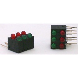 VOYANT LED 3mm 3xROUGES/VERTES -5 PIECES