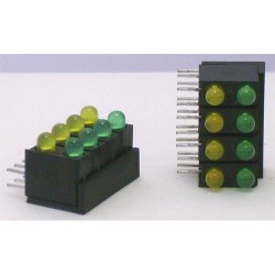 VOYANT LED 3mm 4xVERTES/JAUNES -5 PIECES