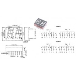 DOUBLE AFFICHEUR LED 10MM AC ROUGE