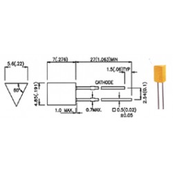 LED KINGBRIGHT TRIANG 5,6x4,9 VERTE 4mcd