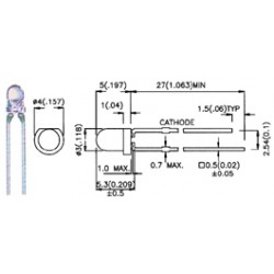 LED IR 3MM BLEU TRANSPARENT