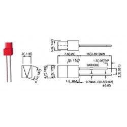 LED KINGBRIGHT TRIANG 3x4,5 ROUGE 3mcd