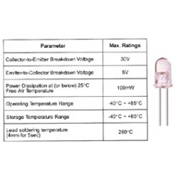 PHOTOTRANSISTOR 5MM BLEU TRANSPARENT