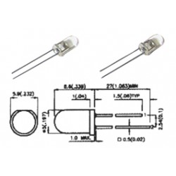 LED 5 BICOLORE ROUGE VERTE 2 PATTES