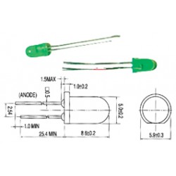 LED 5 CLIGNOTANTE VERTE 15mcd