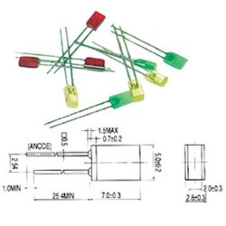 LED RECTANG 2x3 ROUGE HAUTE LUMINOSITE