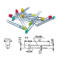 LED 3mm ROUGE  TIL-209 1mcd - Non RoHS