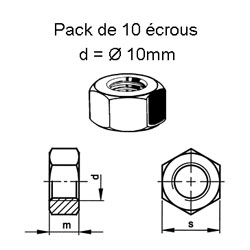 10 crous mtal M10