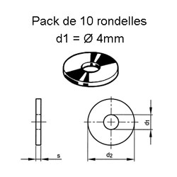 10 rondelles mtal 4mm