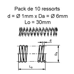 10 ressorts 1,0 x 6,0 x 30mm