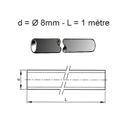 Tige lisse rectifie traite 8x1000mm