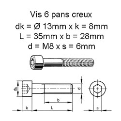 10 vis mtal M8 x 30