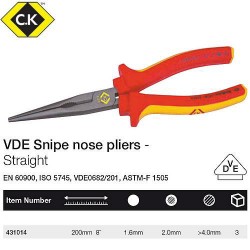 CK 431014 PINCE  RONDE VDE 200mm