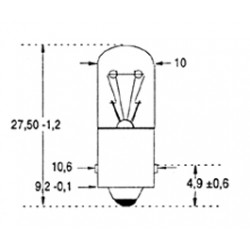 5 AMPOULES BA9S 12 V 250 MA