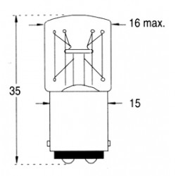 AMPOULE BA15D 24 V 5 W