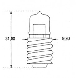 AMPOULE  HALOGENE 9.3x31 2.8V 850MA