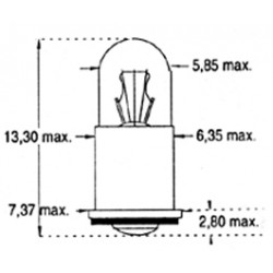 AMPOULE MIDGET FLANGED T1 12V/40 MA