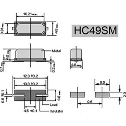 QUARTZ CMS 10 MHZ HC49SM