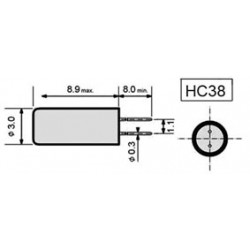 QUARTZ 12,8 MHZ TC38