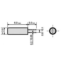 QUARTZ 32,768 KHZ HC26 (D2 X 6 MM)