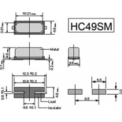 QUARTZ CMS 3,6864 MHZ HC49SM