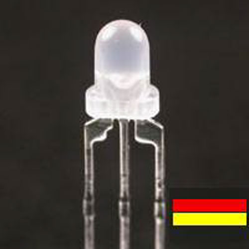 LED Ø3 BICOLORE ROUGE JAUNE 3 PATTES - Holdelec - ElecDif-Pro